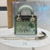 Túi Xách Đeo Chéo Lady Dior Kim Tuyến Màu Xanh Chính Hãng TR043 2026