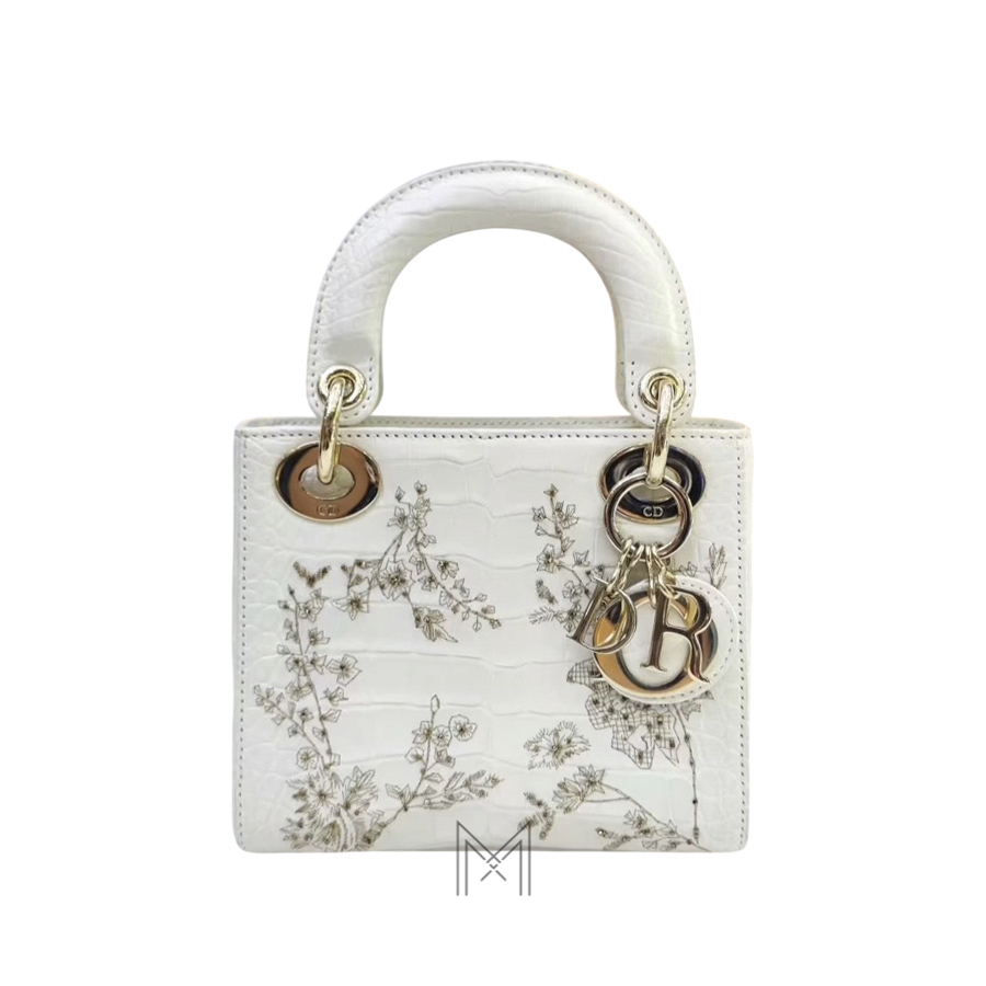 Túi Xách Đeo Chéo Dior Trắng Họa Tiết Phiên Bản Giới Hạn Luxury DR055 2026 Túi Xách Đeo Chéo Dior Trắng Họa Tiết Phiên Bản Giới Hạn Luxury DR055 2026