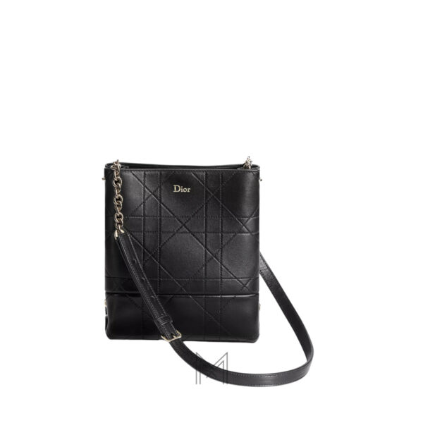 Túi Đeo Chéo Dior Size 18 Màu Đen Da Lambskin Chính Hãng DR056