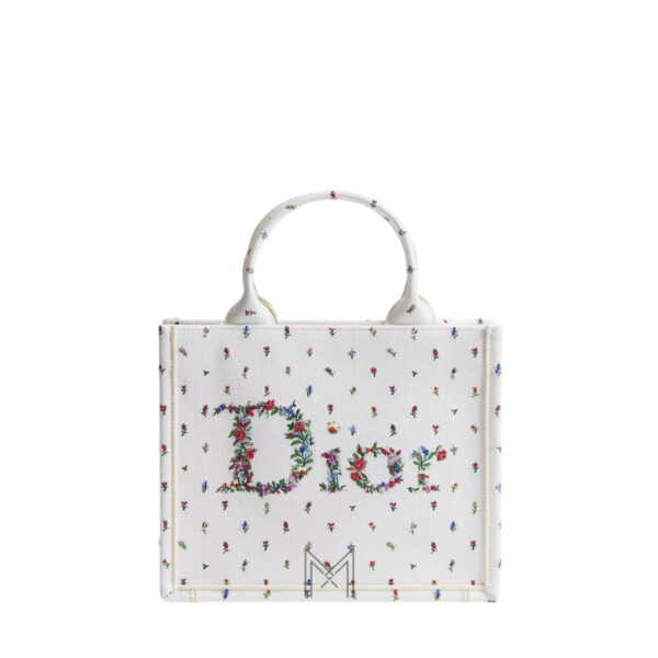 Túi Xách Nữ Hàng Hiệu Dior Trắng Thêu Hoa Nhí Chính Hãng DR058