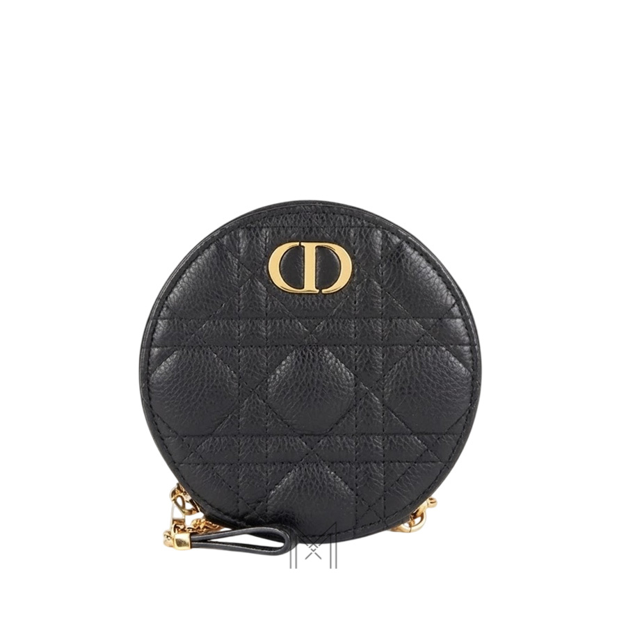 Túi Đeo Chéo Nữ Dior Dáng Tròn Màu Đen Mini Da Bê Chính Hãng DR061 2026 Túi Đeo Chéo Nữ Dior Dáng Tròn Màu Đen Mini Da Bê Chính Hãng DR061 2026