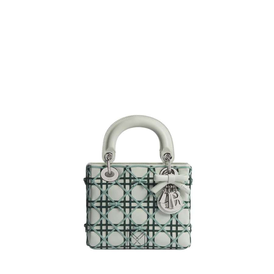 Túi Xách Đeo Chéo Dior Xanh Ngọc Da Bê Cannage Auth DR064 2026 Túi Xách Đeo Chéo Dior Xanh Ngọc Da Bê Cannage Auth DR064 2026