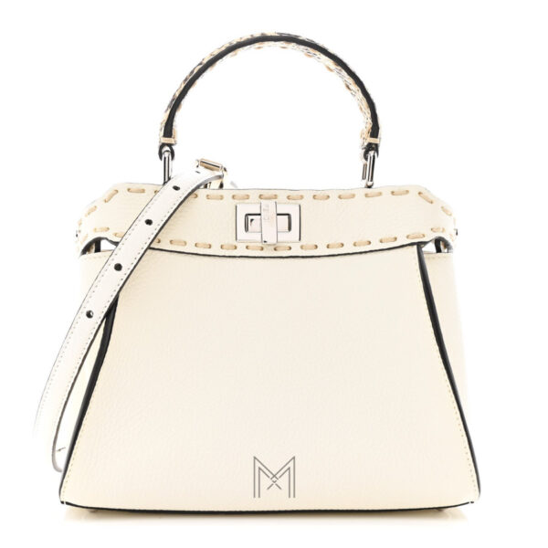 Túi xách FENDI Cuoio Romano Snakeskin Selleria da bê màu trắng authentic TFD4