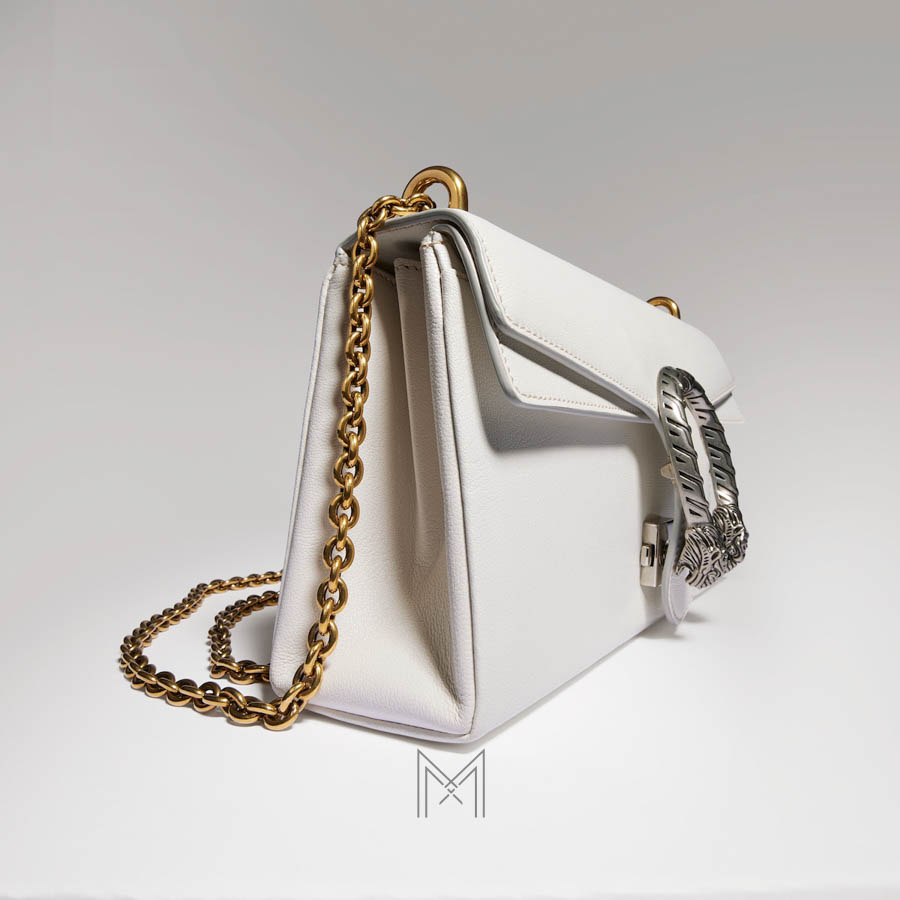 Túi Gucci đầu rồng size 28 màu trắng chính hãng NTG028 2026 Túi Gucci đầu rồng size 28 màu trắng chính hãng NTG028 2026