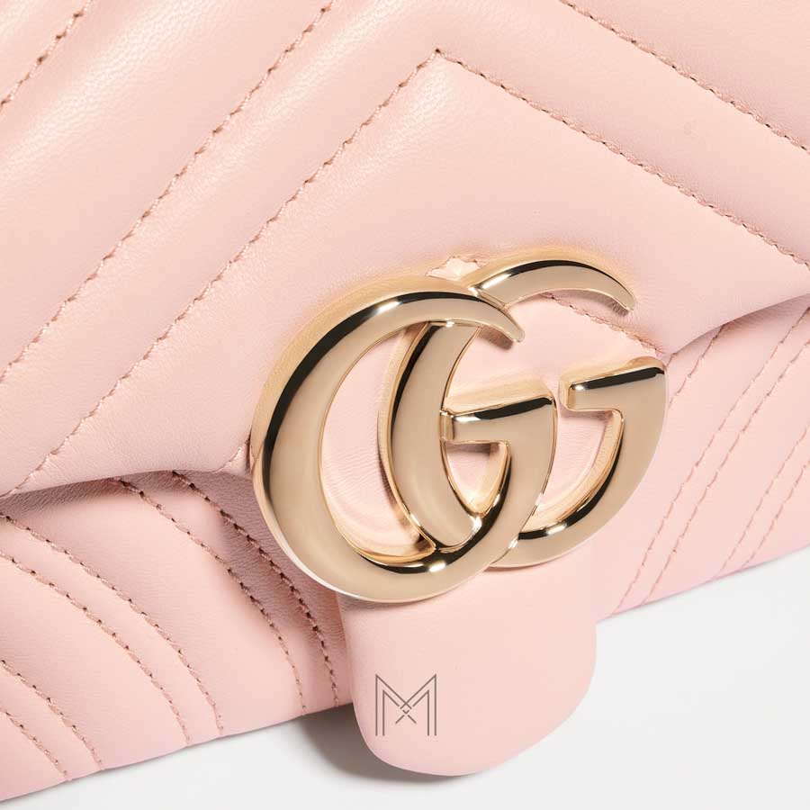 Túi Gucci dây xích màu hồng pastel chính hãng NTG032 2026 Túi Gucci dây xích màu hồng pastel chính hãng NTG032 2026