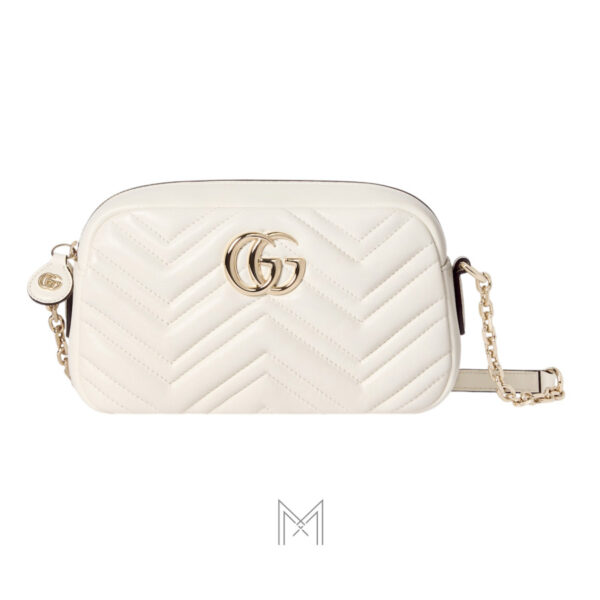 Túi Gucci đeo chéo màu trắng logo bạc chính hãng NTG041