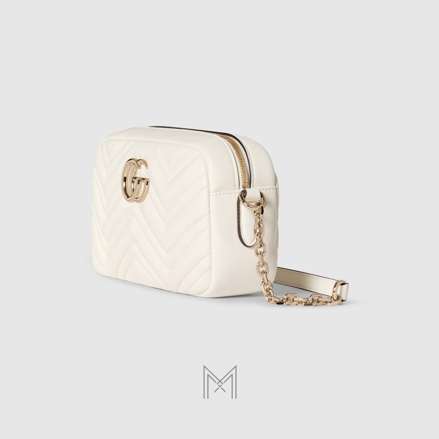 Túi Gucci đeo chéo màu trắng logo bạc chính hãng NTG041 2026 Túi Gucci đeo chéo màu trắng logo bạc chính hãng NTG041 2026