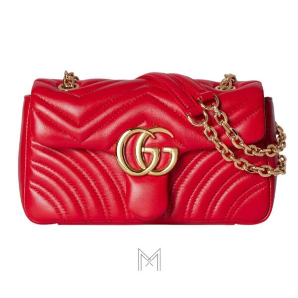 Túi Gucci màu đỏ dây xích vàng chính hãng NTG040