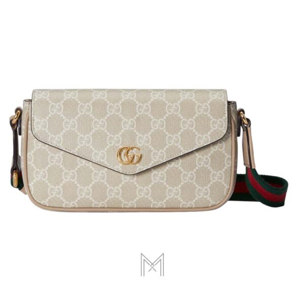 Túi Gucci đựng điện thoại màu be hoạ tiết authentic NTG026