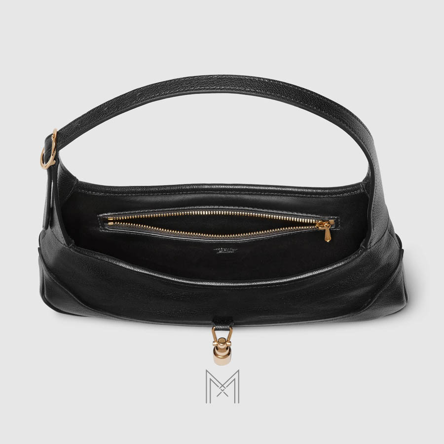 Túi Gucci Jackie 1961 màu đen khoá vàng authentic NTG022 2026 Túi Gucci Jackie 1961 màu đen khoá vàng authentic NTG022 2026
