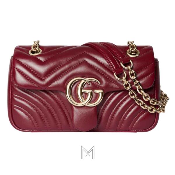 Túi Gucci Marmont size 22 màu đỏ rượu authentic NTG021