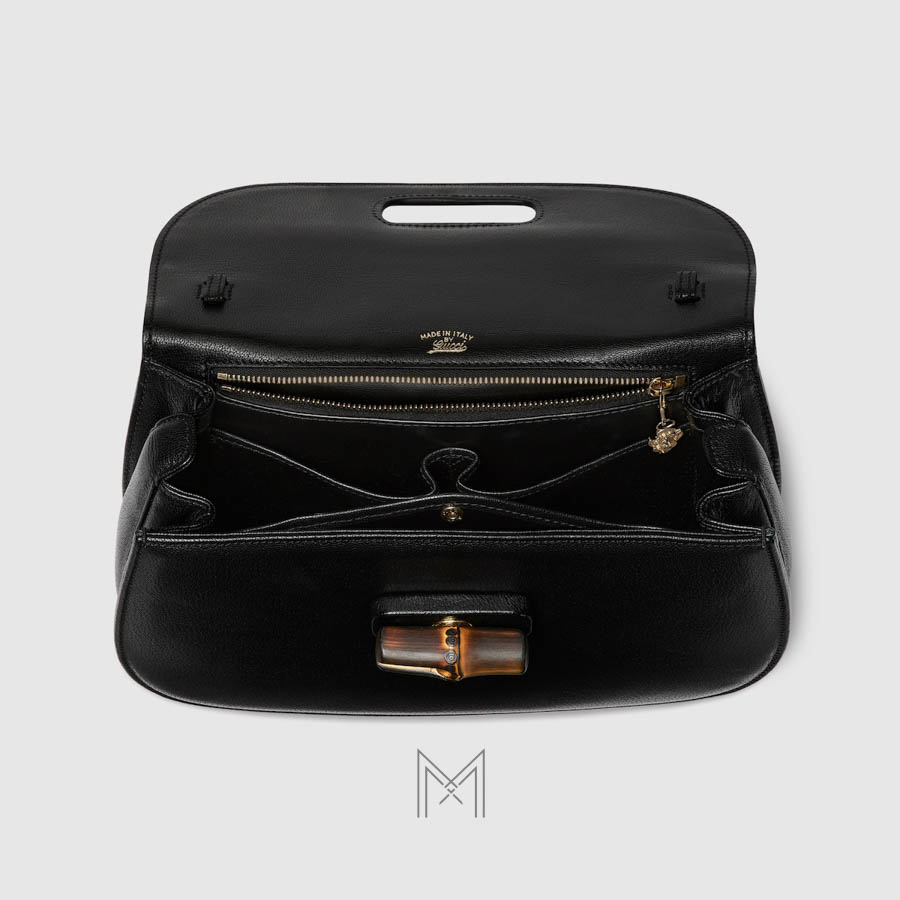 Túi xách đeo chéo Gucci quai trúc màu đen chính hãng NTG016 2026 Túi xách đeo chéo Gucci quai trúc màu đen chính hãng NTG016 2026
