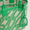 Túi xách Hermes màu xanh hoạ tiết Maillons & Co vải canvas phối da bê Swift THM15 2026 Túi xách Hermes màu xanh hoạ tiết Maillons & Co vải canvas phối da bê Swift THM15 2026