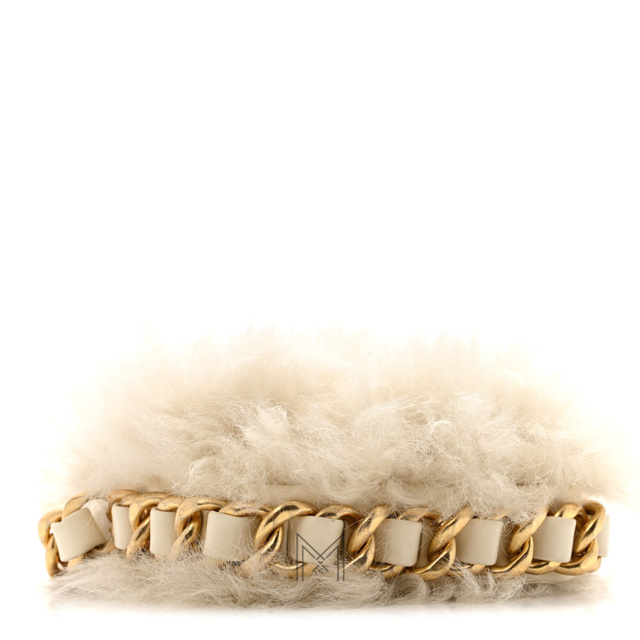 Túi lông CHANEL Fantasy Fur CC Flap Bag màu be chính hãng TCN03 2026 Túi lông CHANEL Fantasy Fur CC Flap Bag màu be chính hãng TCN03 2026