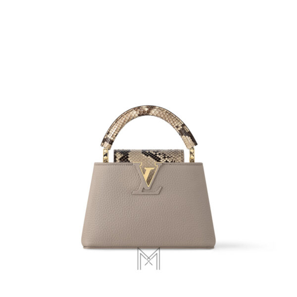 Túi Xách Louis Vuitton Capucines Da Rắn Phối Màu Be Chính Hãng CC 014