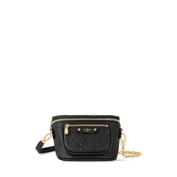 Túi Đeo Chéo LV Nắp Đen Da Sần Monogram Authentic LV 2111