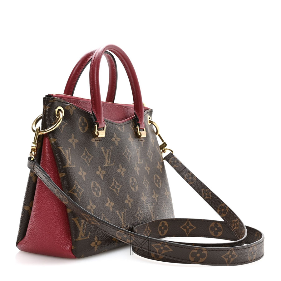 Túi Xách LV Pallas Màu Nâu Monogram Canvas Phối Đỏ Authentic LV 0214 2026 Túi Xách LV Pallas Màu Nâu Monogram Canvas Phối Đỏ Authentic LV 0214 2026