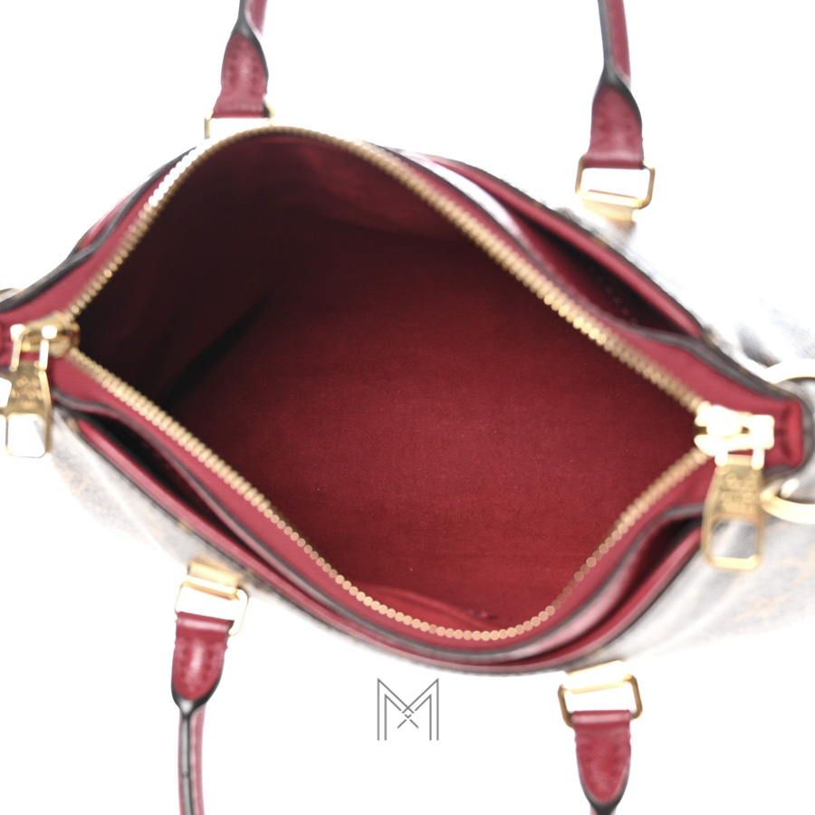 Túi Xách LV Pallas Màu Nâu Monogram Canvas Phối Đỏ Authentic LV 0214 2026 Túi Xách LV Pallas Màu Nâu Monogram Canvas Phối Đỏ Authentic LV 0214 2026