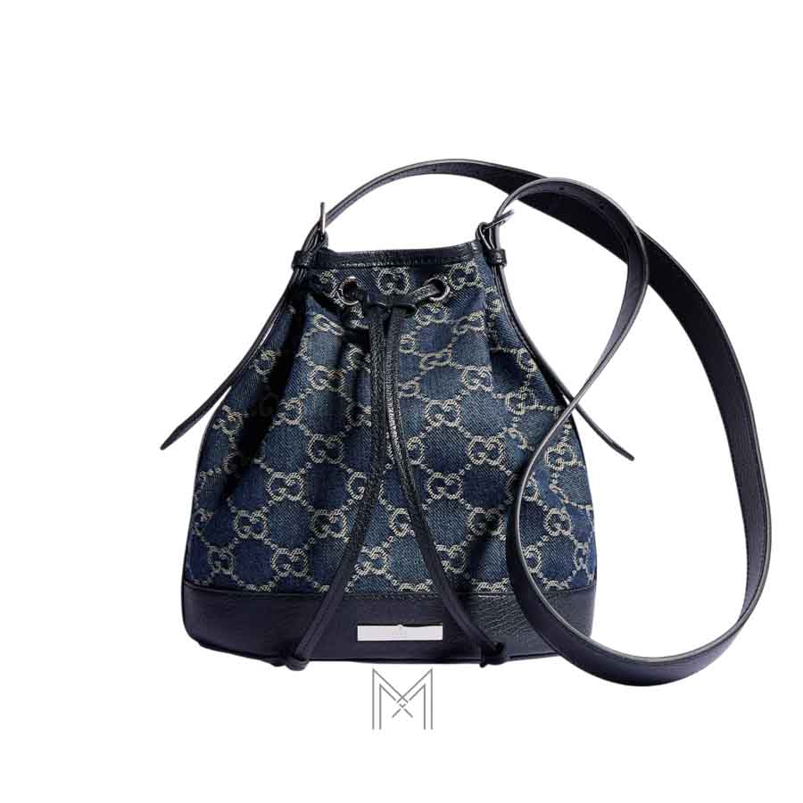 Túi rút Gucci màu xanh demin hoạ tiết GG chính hãng NTG001 2026 Túi rút Gucci màu xanh demin hoạ tiết GG chính hãng NTG001 2026