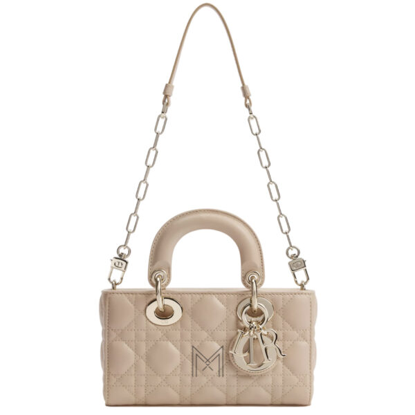 Túi Xách Lady Dior Mini Màu Be Da Cừu Hàng Hiệu Chính Hãng DR071