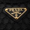 Giày búp bê cao gót Prada Mesh Fabric màu đen logo vàng chính hãng MHNP100 2026