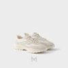 Giày thể thao Prada Mesh Fabric and Suede màu trắng authentic MHNP089 2026