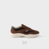 Giày thể thao Prada Mesh Fabric and Suede màu nâu authentic MHNP088 2026