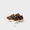 Giày thể thao Prada Mesh Fabric and Suede màu nâu authentic MHNP088 2026