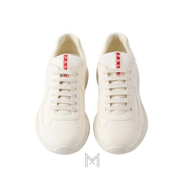 Giày thể thao Prada America's Cup Nappa leather màu trắng ngà chính hãng MHNP012