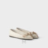 Giày búp bê Prada Antiqued leather màu trắng chính hãng MHNP106 2026 Giày búp bê Prada Antiqued leather màu trắng chính hãng MHNP106 2026