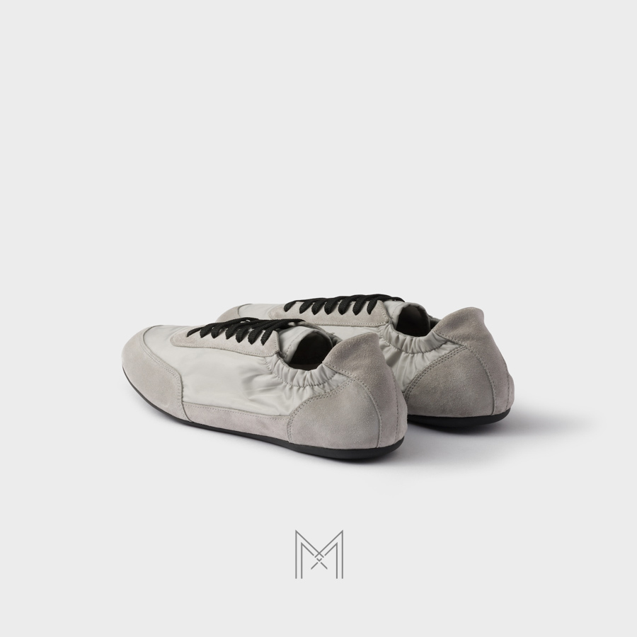 Giày Prada Collapse Re-Nylon and Suede Elasticized màu xám chính hãng MHNP016 2026 Giày Prada Collapse Re-Nylon and Suede Elasticized màu xám chính hãng MHNP016 2026