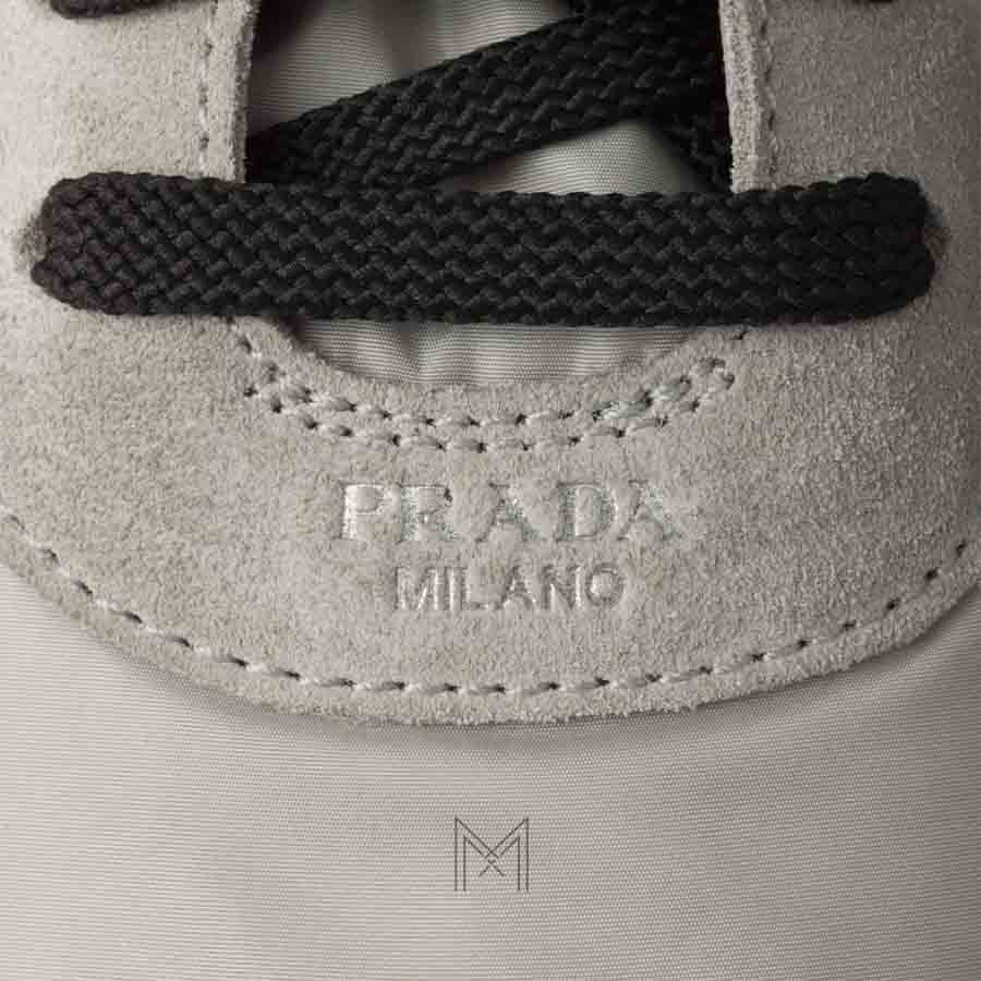 Giày Prada Collapse Re-Nylon and Suede Elasticized màu xám chính hãng MHNP016 2026 Giày Prada Collapse Re-Nylon and Suede Elasticized màu xám chính hãng MHNP016 2026