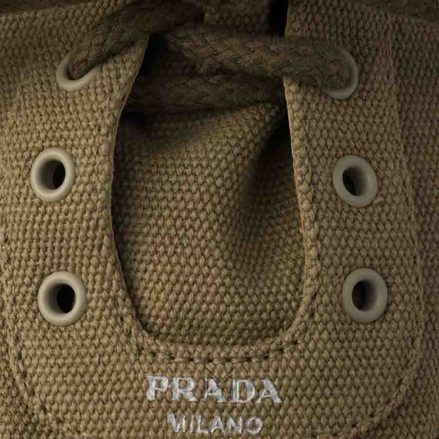 Giày đế bệt Prada Collapse Canvas màu xanh lá chính hãng MHNP119 2026 Giày đế bệt Prada Collapse Canvas màu xanh lá chính hãng MHNP119 2026