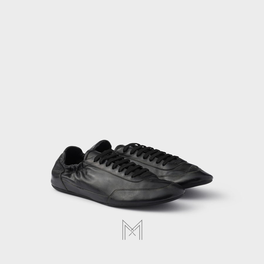 Giày Prada Collapse Leather màu đen chính hãng MHNP022 2026 Giày Prada Collapse Leather màu đen chính hãng MHNP022 2026