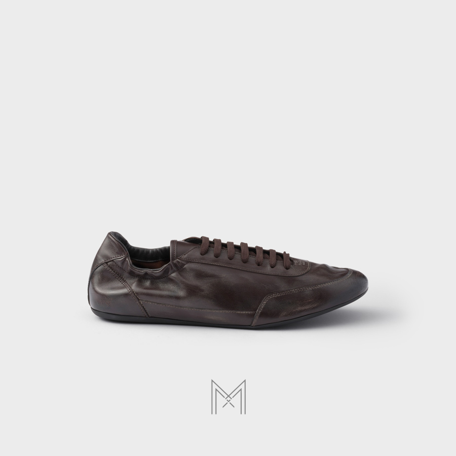 Giày Prada Collapse Leather màu nâu sẫm chính hãng MHNP021 2026 Giày Prada Collapse Leather màu nâu sẫm chính hãng MHNP021 2026
