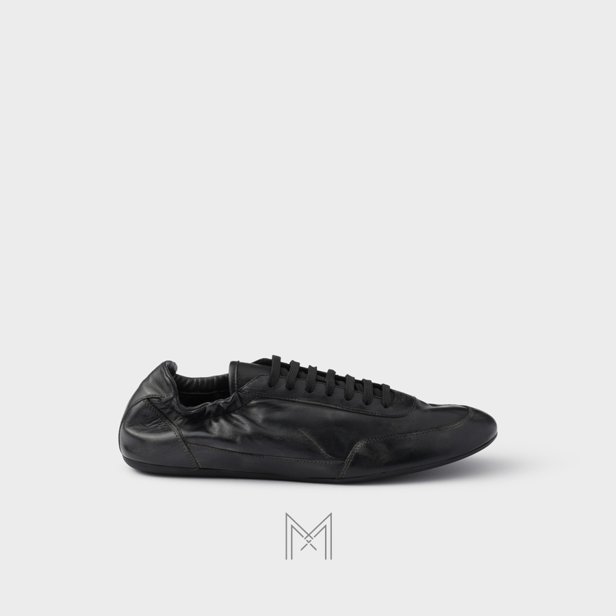Giày Prada Collapse Leather màu đen chính hãng MHNP022 2026 Giày Prada Collapse Leather màu đen chính hãng MHNP022 2026