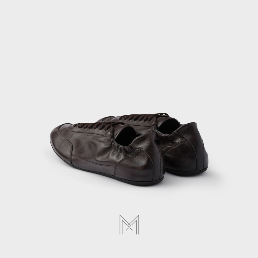 Giày Prada Collapse Leather màu nâu sẫm chính hãng MHNP021 2026 Giày Prada Collapse Leather màu nâu sẫm chính hãng MHNP021 2026