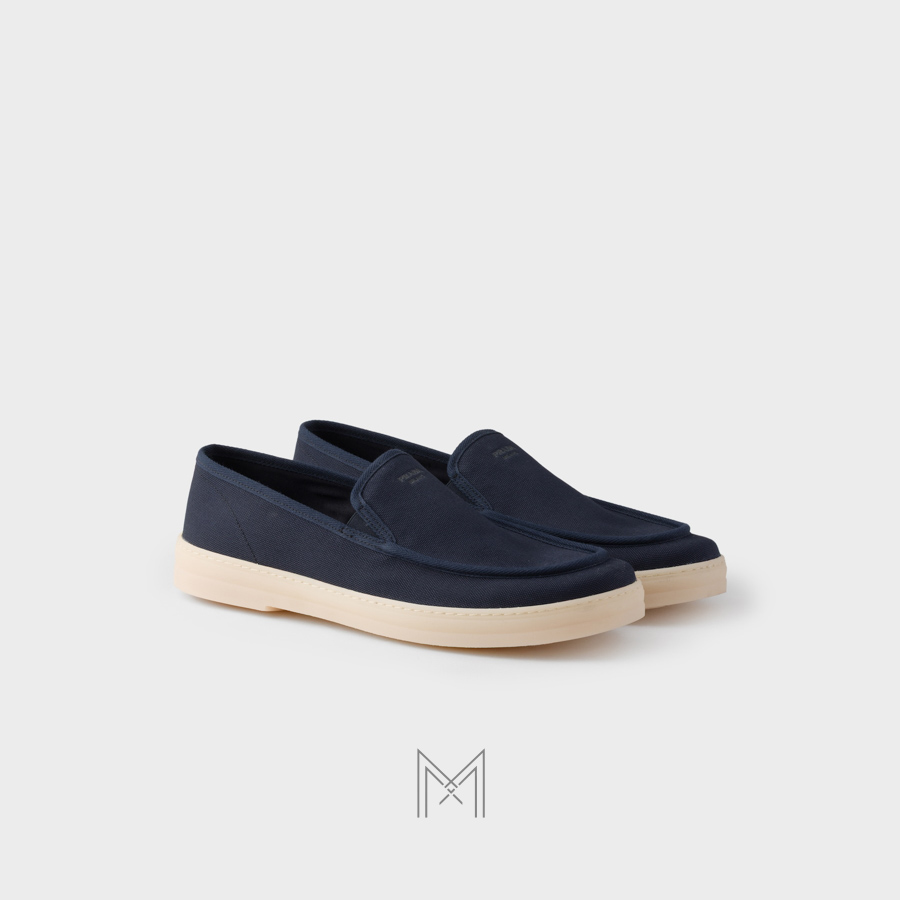 Giày loafer Prada Fabric màu xanh navy chính hãng MHNP005 2026 Giày loafer Prada Fabric màu xanh navy chính hãng MHNP005 2026