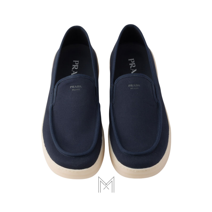Giày loafer Prada Fabric màu xanh navy chính hãng MHNP005 2026 Giày loafer Prada Fabric màu xanh navy chính hãng MHNP005 2026