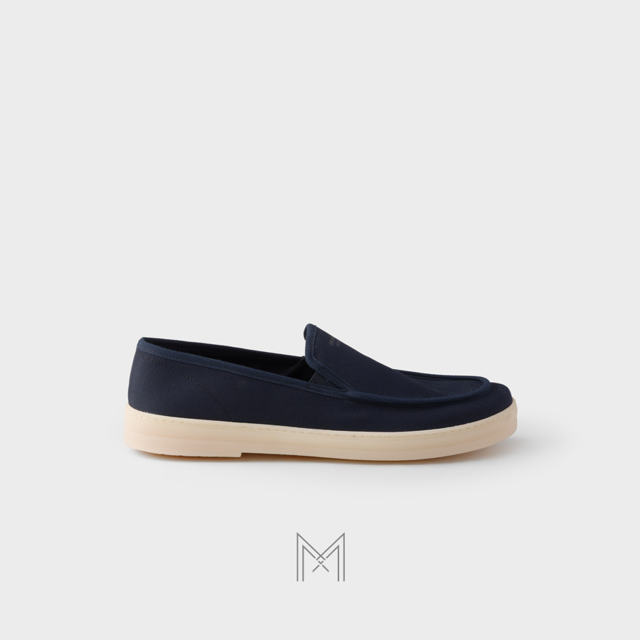 Giày loafer Prada Fabric màu xanh navy chính hãng MHNP005 2026 Giày loafer Prada Fabric màu xanh navy chính hãng MHNP005 2026