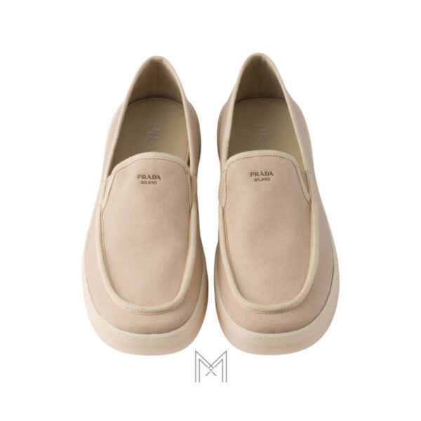 Giày loafer Prada Fabric màu be hàng hiệu chính hãng MHNP006