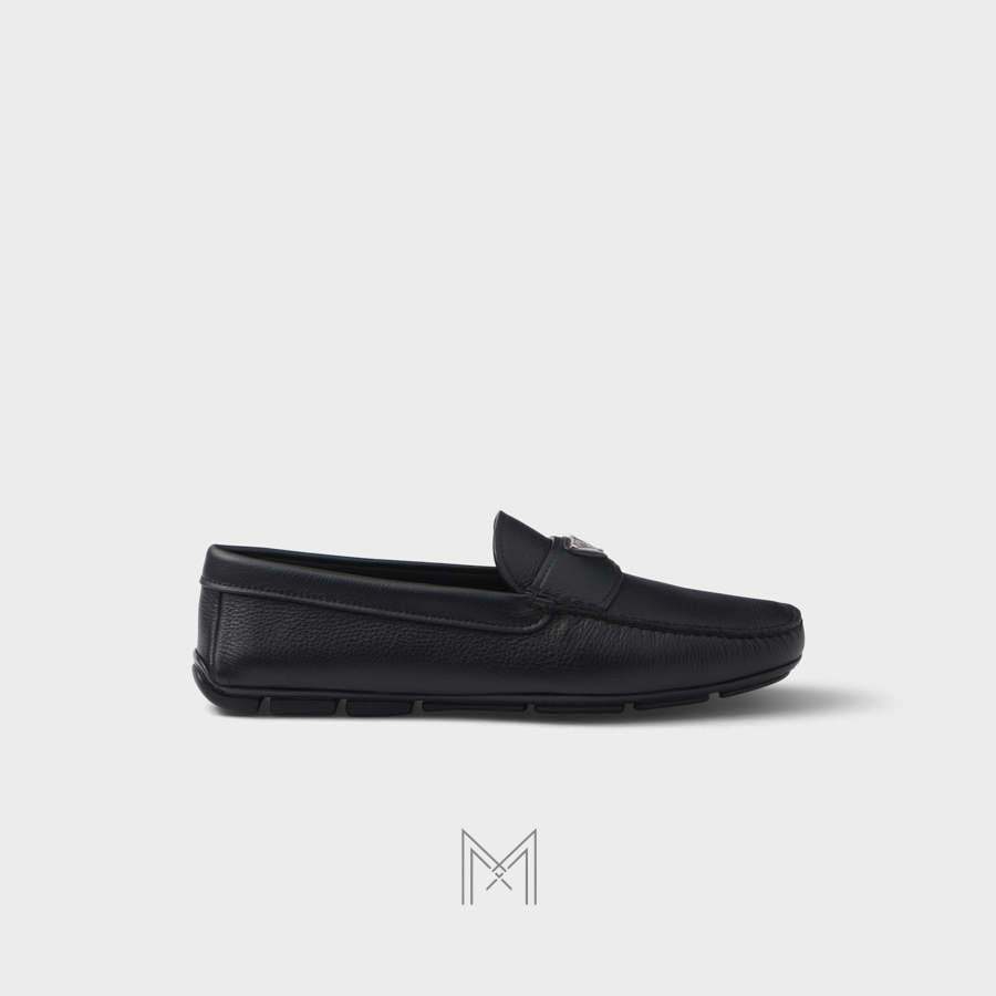 Giày Moca Prada Leather Driving màu đen chính hãng MHNP011 2026 Giày Moca Prada Leather Driving màu đen chính hãng MHNP011 2026
