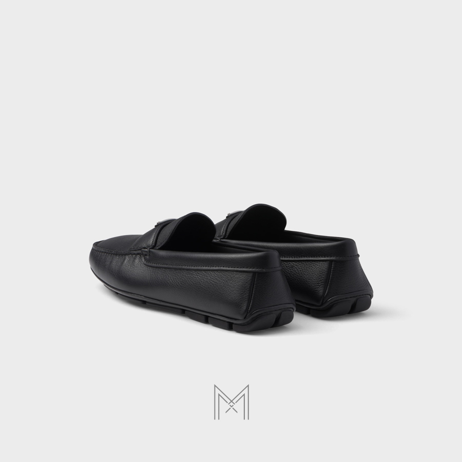 Giày Moca Prada Leather Driving màu đen chính hãng MHNP011 2026 Giày Moca Prada Leather Driving màu đen chính hãng MHNP011 2026