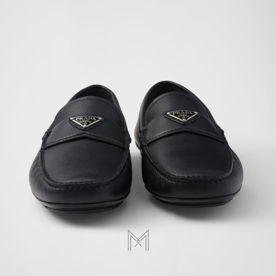 Giày Moca Prada Leather Driving màu đen chính hãng MHNP011 2026 Giày Moca Prada Leather Driving màu đen chính hãng MHNP011 2026