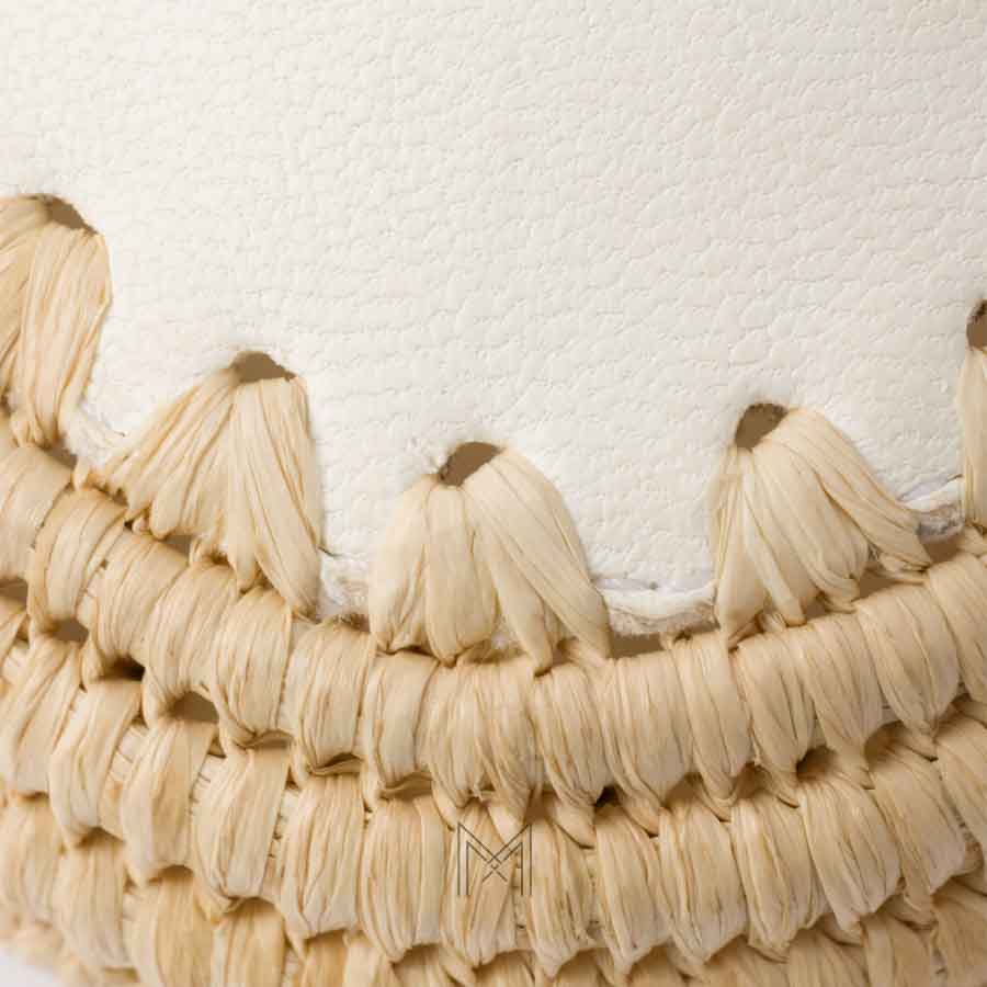 Giày búp bê Prada Nappa Leather and Raffia màu trắng chính hãng MHNP113 2026 Giày búp bê Prada Nappa Leather and Raffia màu trắng chính hãng MHNP113 2026