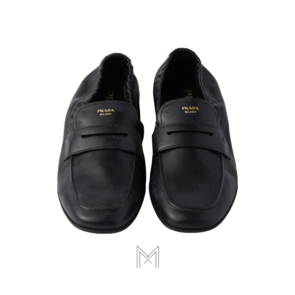Giày loafer Prada Shuffle Antiqued Leather màu đen chính hãng MHNP124