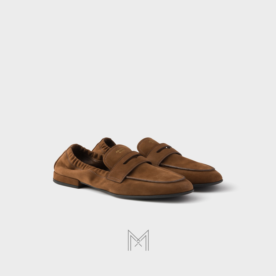Giày loafer Prada Shuffle Antiqued Leather màu nâu đất chính hãng MHNP126 2026 Giày loafer Prada Shuffle Antiqued Leather màu nâu đất chính hãng MHNP126 2026