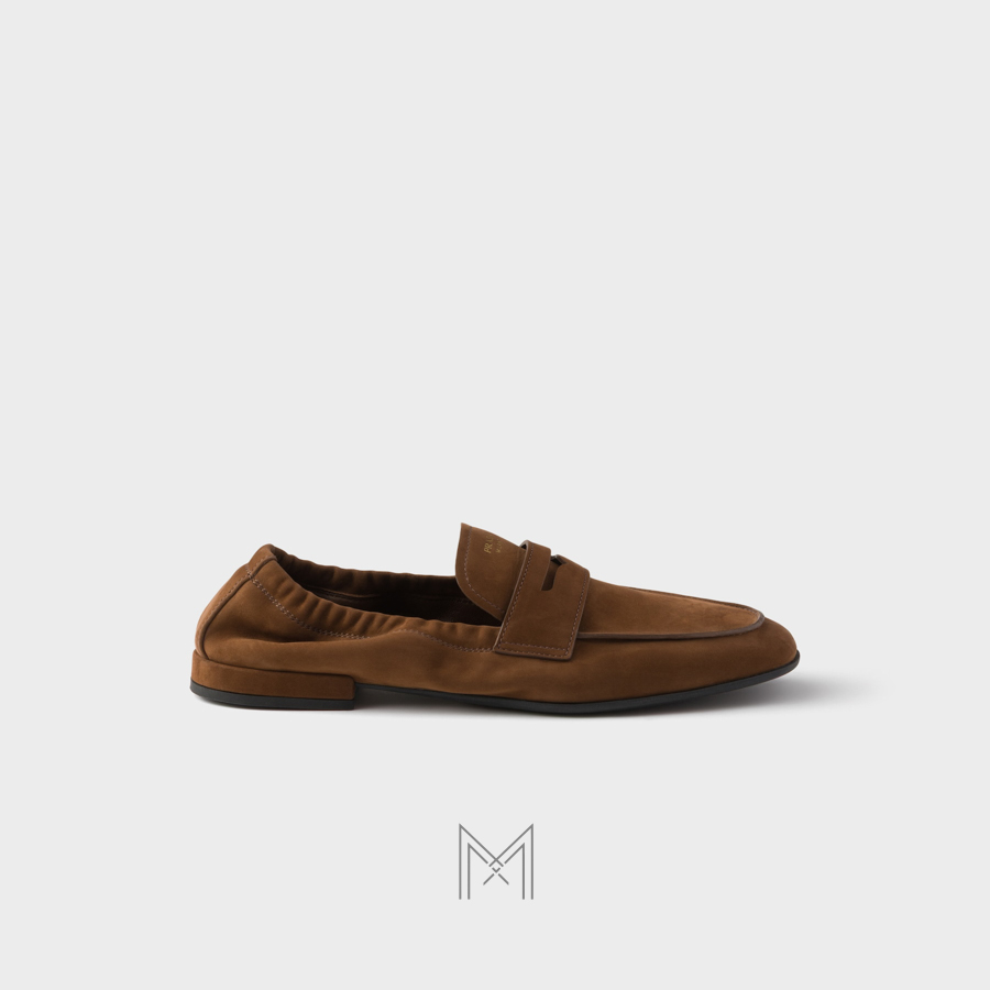 Giày loafer Prada Shuffle Antiqued Leather màu nâu đất chính hãng MHNP126 2026 Giày loafer Prada Shuffle Antiqued Leather màu nâu đất chính hãng MHNP126 2026