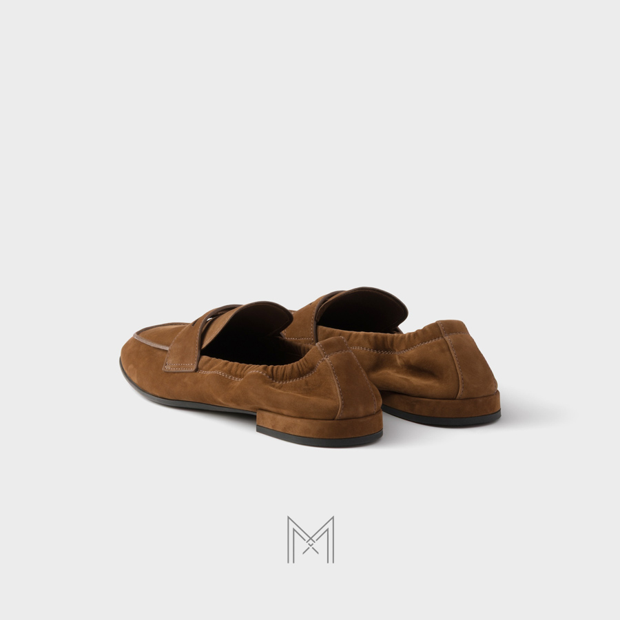 Giày loafer Prada Shuffle Antiqued Leather màu nâu đất chính hãng MHNP126 2026 Giày loafer Prada Shuffle Antiqued Leather màu nâu đất chính hãng MHNP126 2026