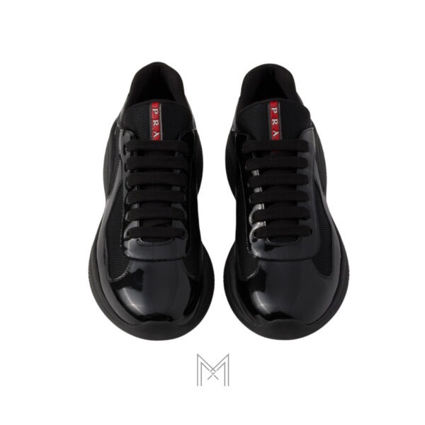 Giày thể thao Prada Patent Leather and Technical Fabric màu đen chính hãng MHNP009